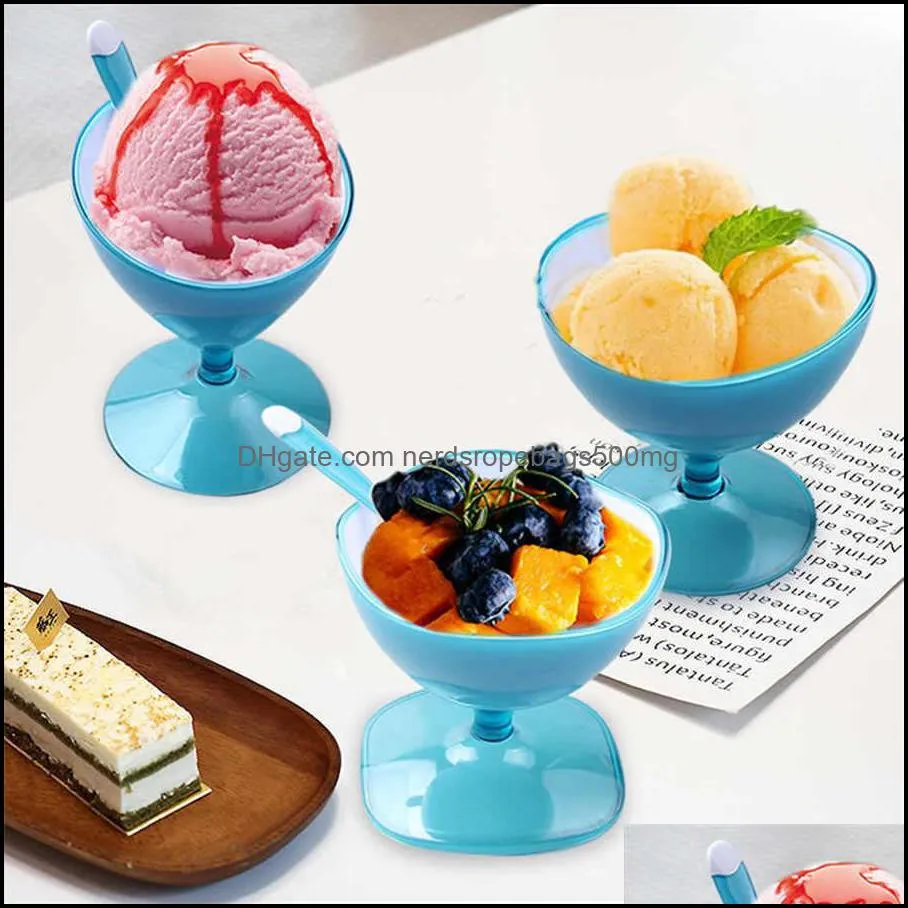 Creative new plastic ice cream cup Fruit yogurt dessert cup afternoon tea ice cream bowl variety