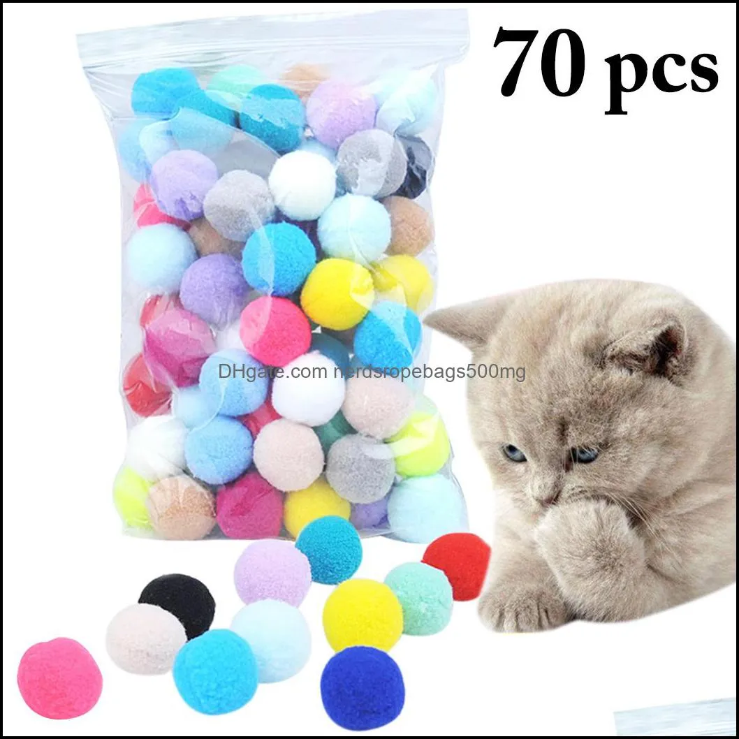 Cute Funny Cat Toys Stretch Plush Ball 0.98in Cat Toy Ball Creative Colorful Interactive Pom Chew