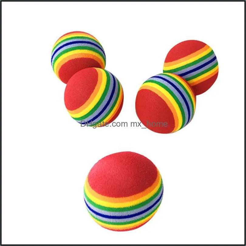 2Pcs Pet Toy Balls Safety Mini Cute Rainbow Ball For Cat Dog Interactive Toys Chewing Rattle Scratch Ball Training Pet Supplies