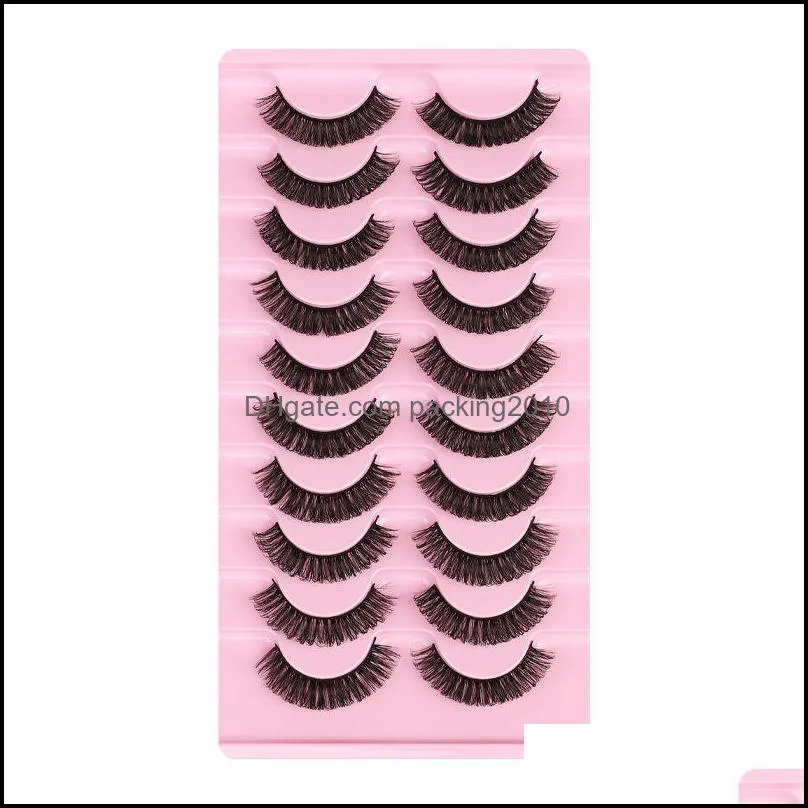 DD curling Russian curling false eyelashes 10 pairs of large European and American thick