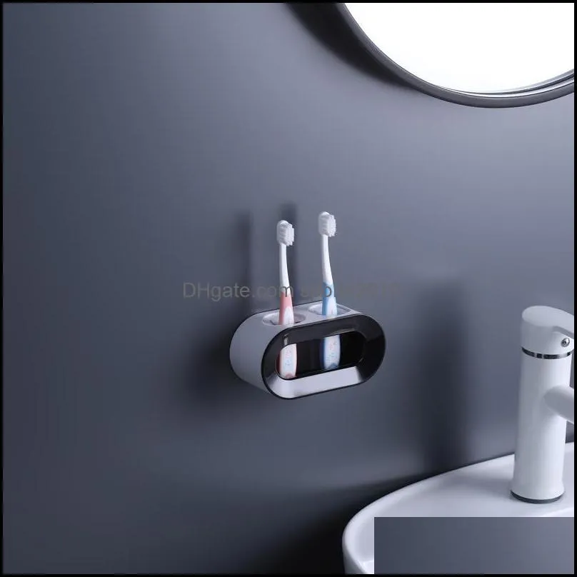 Double Hole Toothbrush Rack Bathroom Electric Toothbrush Holder Punch-free Storage accessories