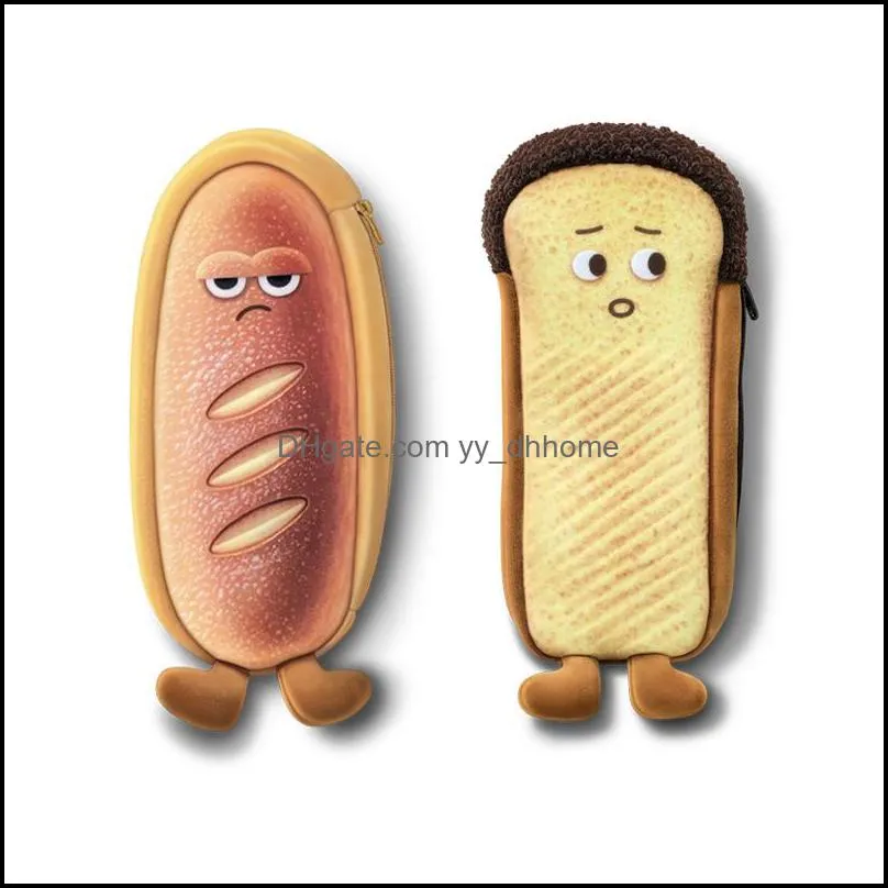 Emotional bread pen bag cute cartoon toast Japanese funny creative student stationery gift unisex