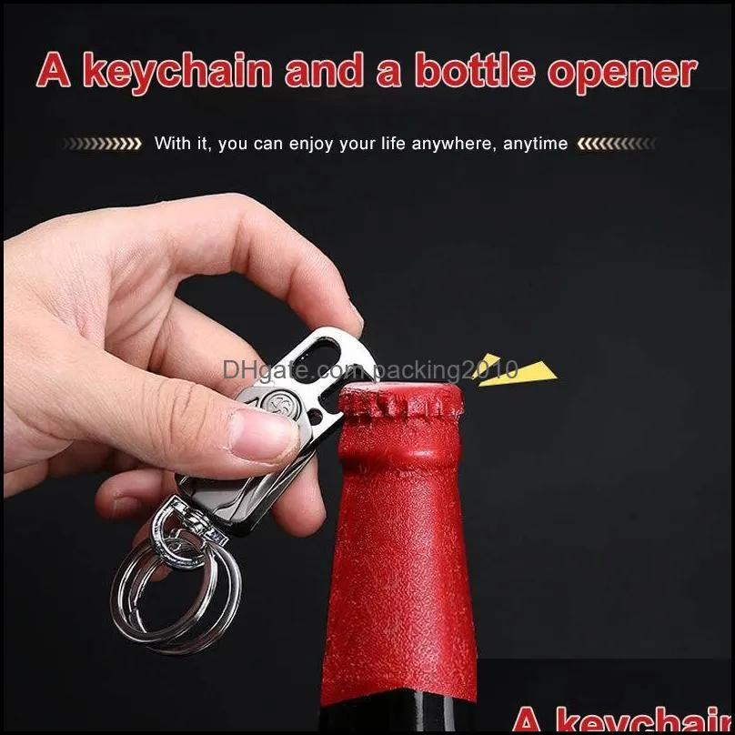 Bar Creative Keychain Fashion Cool Anti-Anxiety Rotatable Car Key Holder Multifunctional Keyring Bottle Opener Key Chain Gift