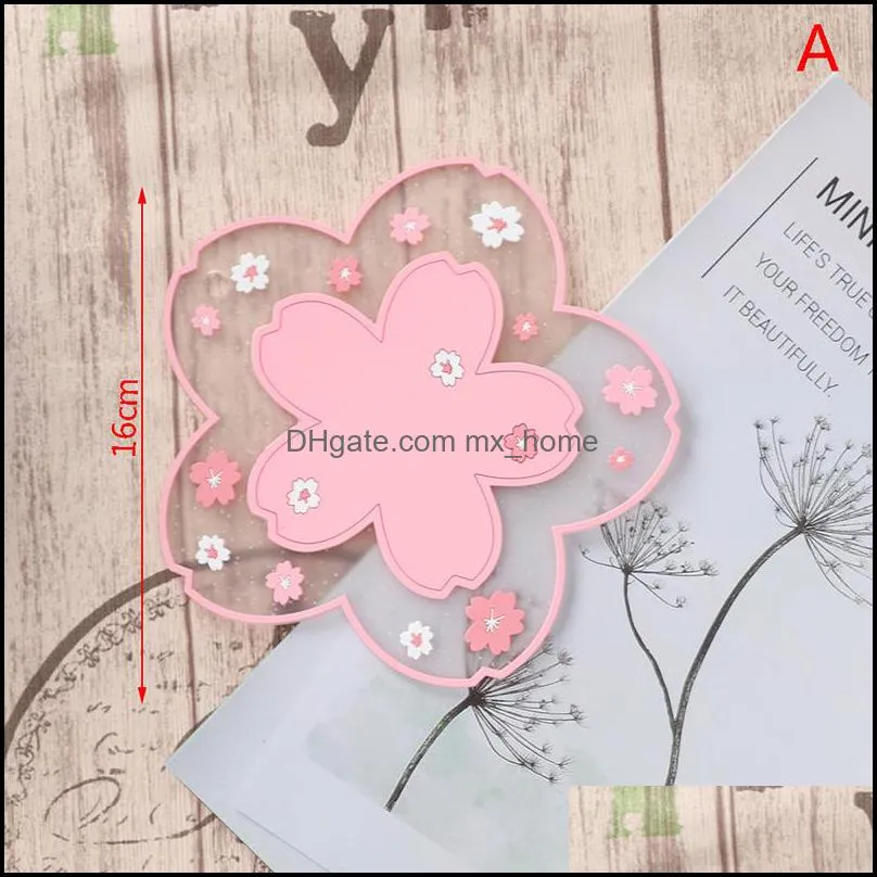Cherry Blossom Heat Insulation Pad Dining Table Mat Anti-skid Cup pads Non-slip Coaster Kitchen Accessories