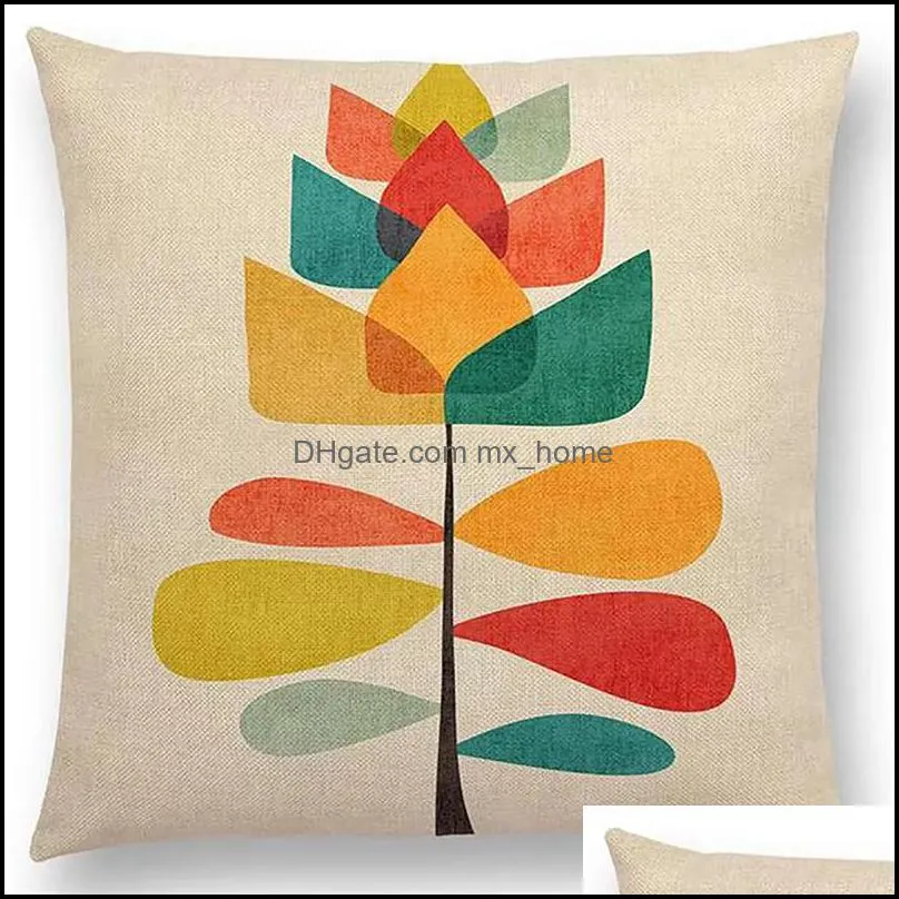 Geometric jigsaw pineapple flax series digital printed pillow case colorful home decoration sofa cushions cover cushion covers size