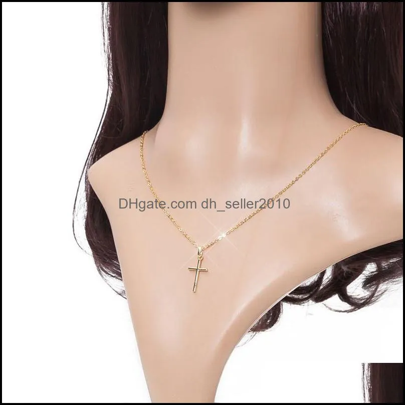 Cross Pendant Necklaces Simple Women Men Clavicle Anti Allergy Alloy Chains Fashion Jewelry Gift 1 2sg Q2