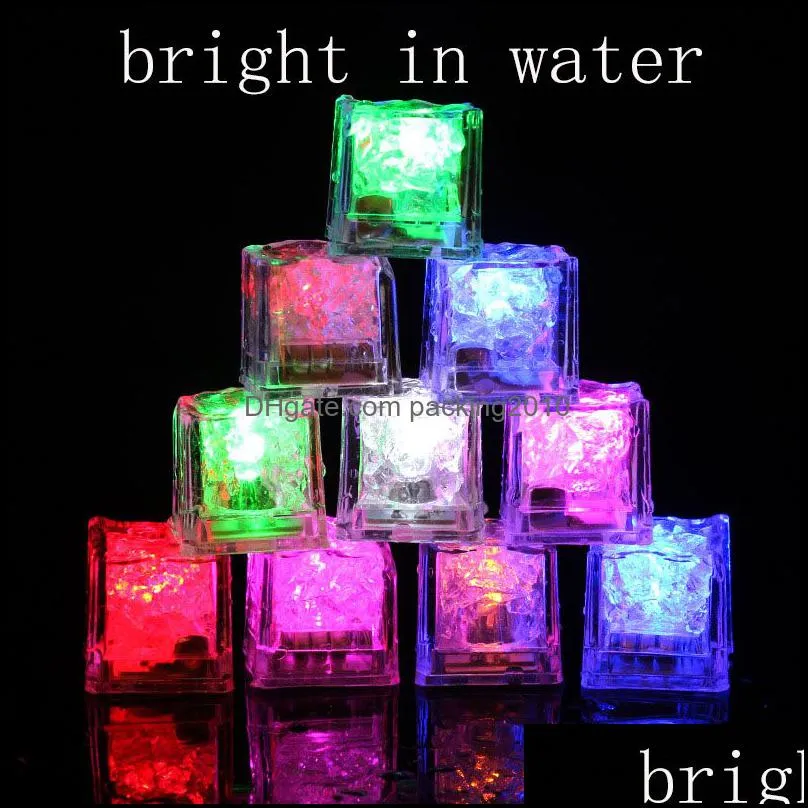 for KTV Bar Wedding Disposable LED Flash Induction Ice Light Glowing Ice Cubes 12/box