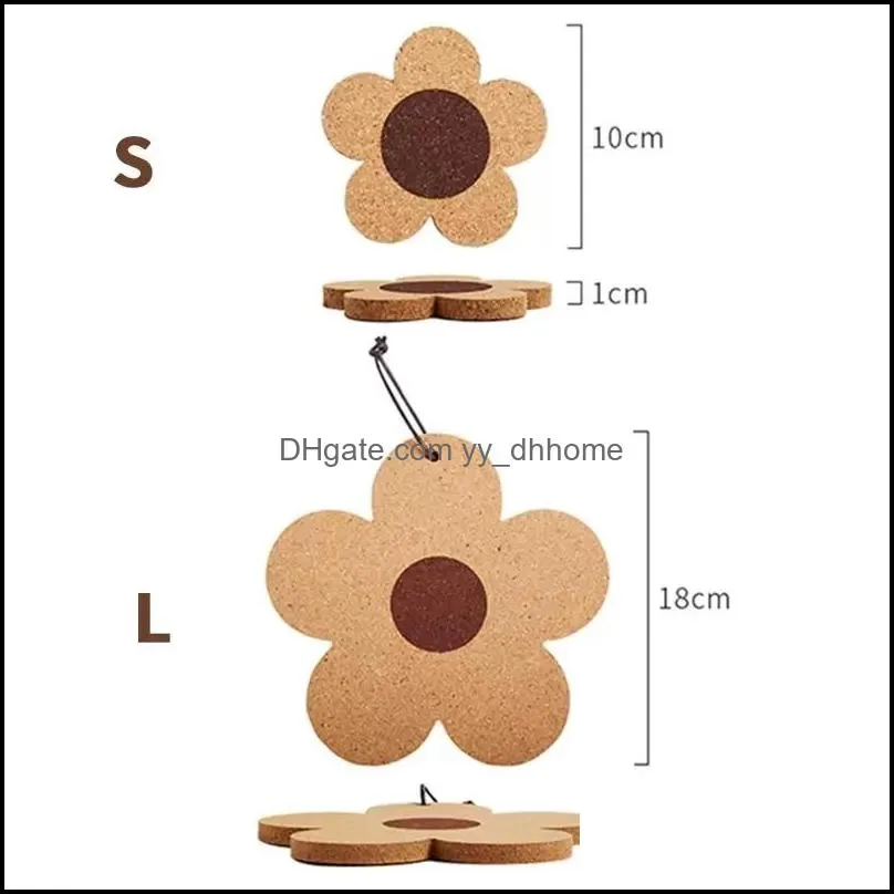 Cork Flower Shape Coaster Tea Cup Pad Heat Insulation Hot Pot Holder Dining Table Placemat Cafe Mug Pads Kitchen Accessories