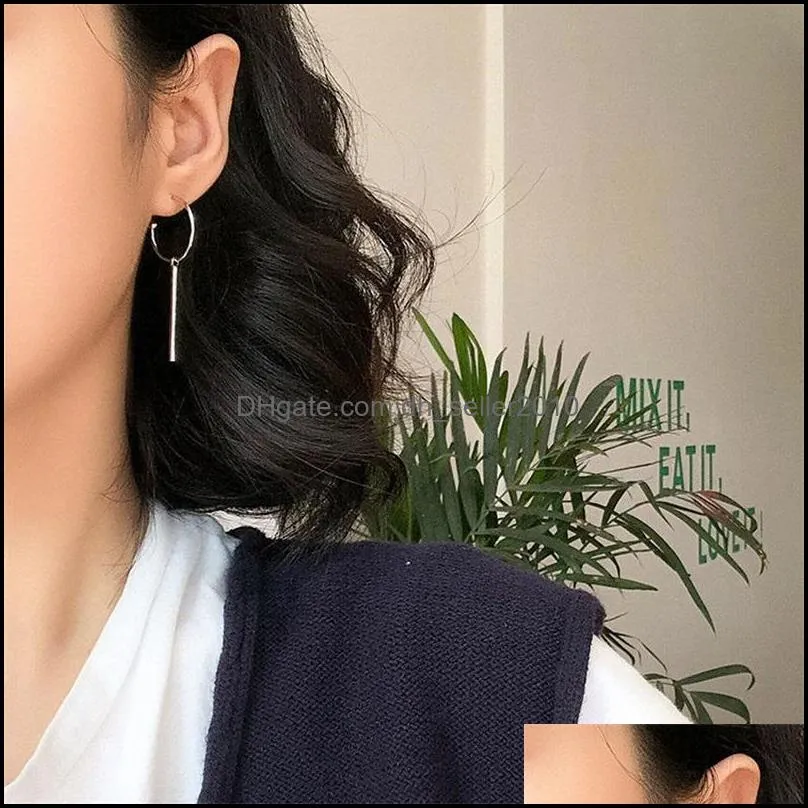 Korean Metal Round Stud Earrings for Women Fashion Cute Gold Silver Color Punk Charm Earring Minimalist Jewelry 205 D3