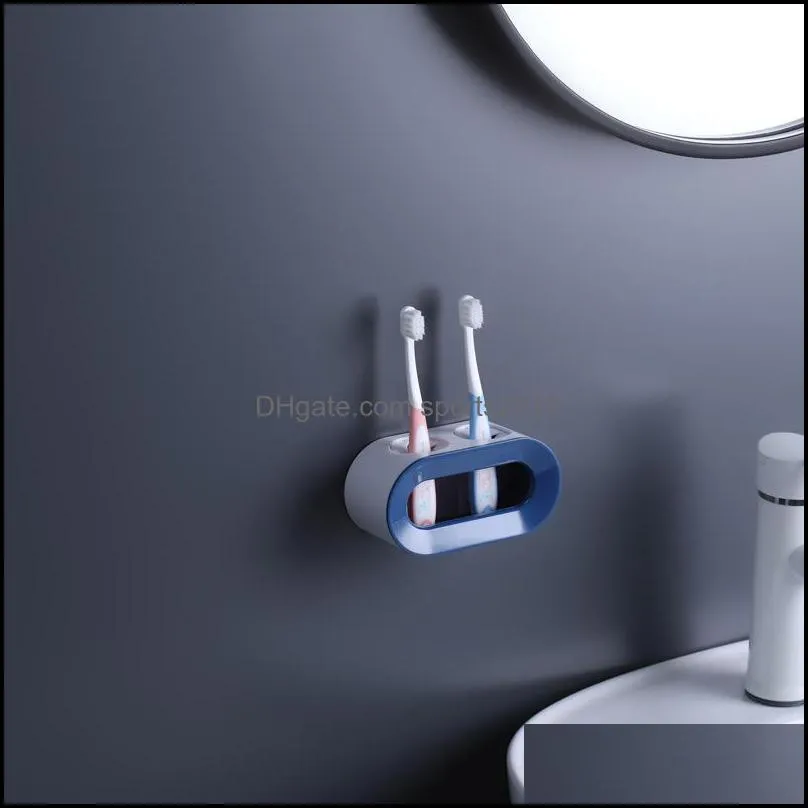 Double Hole Toothbrush Rack Bathroom Electric Toothbrush Holder Punch-free Storage accessories