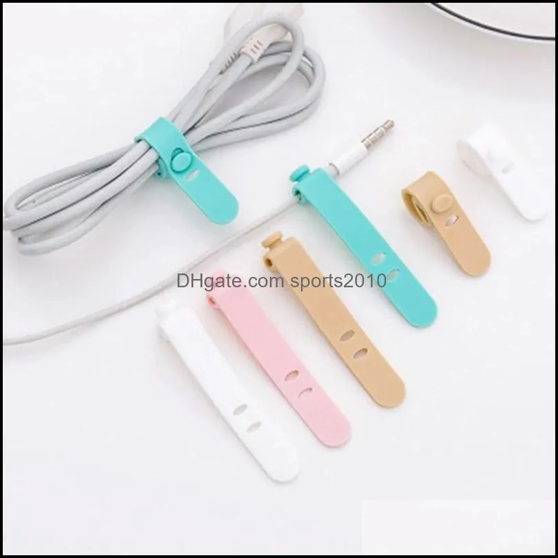 4 Pieces Silicone strap Anti-lost Earphone Storage Soft Tape Data Cable Strapping Organizer Cable Winder