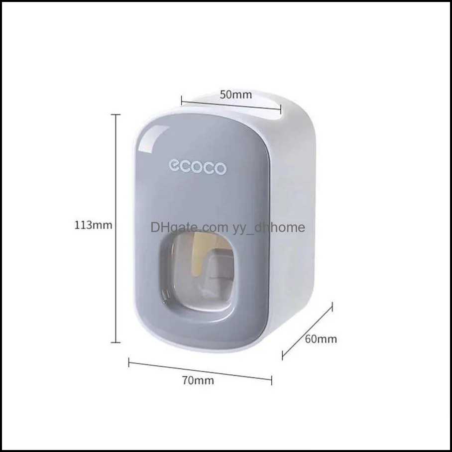 Toothbrush Holder ECOCO Automatic Squeeze Toothpaste Machine Sticker Wall Bathroom Waterproof Squeeze Holders Stock Inventory