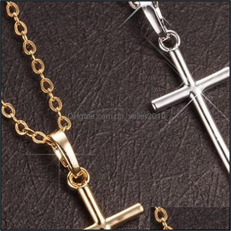 Cross Pendant Necklaces Simple Women Men Clavicle Anti Allergy Alloy Chains Fashion Jewelry Gift 1 2sg Q2