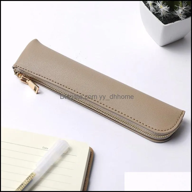 Pen cover  leather mini small pencil bag creative and simple 3-4 capacity men and women high school