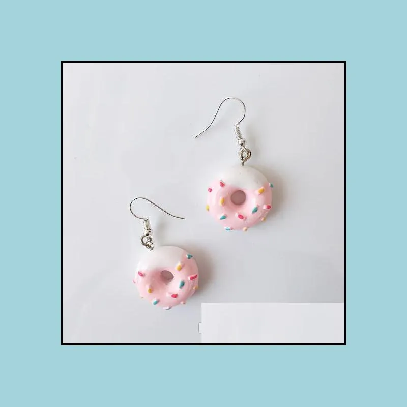 japanese style cake donut dangle earrings for women triangle chocolate strawberry earring