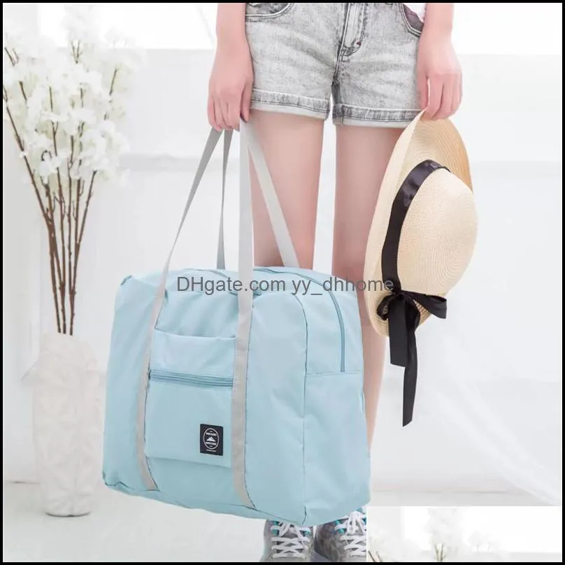 Folding Travel Storage Bag Carry-On Hand Luggage Organizer Tote Large Foldable Shoulder Duffel Handbags Men Women 5Colors