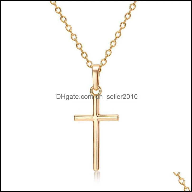 Cross Pendant Necklaces Simple Women Men Clavicle Anti Allergy Alloy Chains Fashion Jewelry Gift 1 2sg Q2