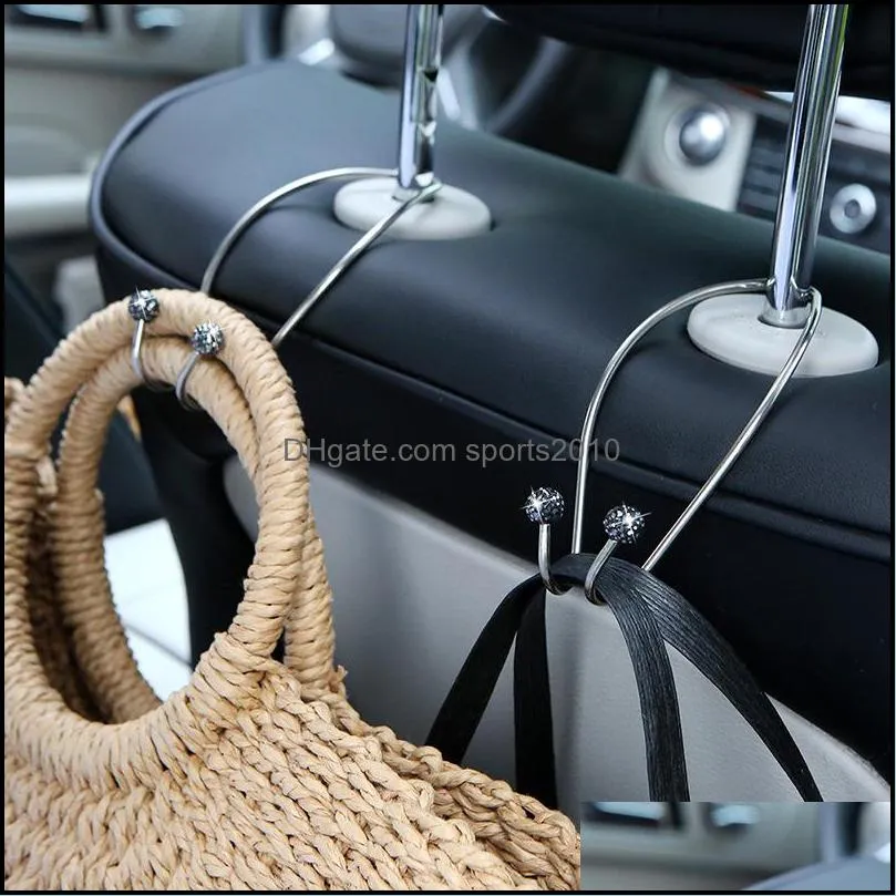 Car hook diamond multi-functional rear rack hook creative stainless steel back chair car hook