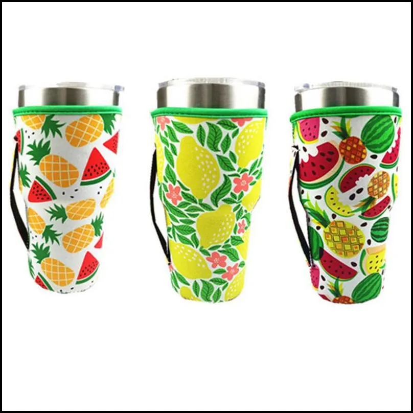 30oz tumbler sleeve 29 styles neoprene cup cover with carrying handle keep cool anti-freeze bag