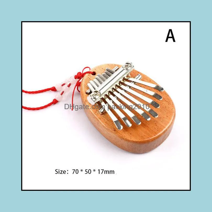 8 Keys Mini Kalimba Thumb Piano Finger Keyboard Pendant Creative Mahogany Wooden Musical Box Good Musical
