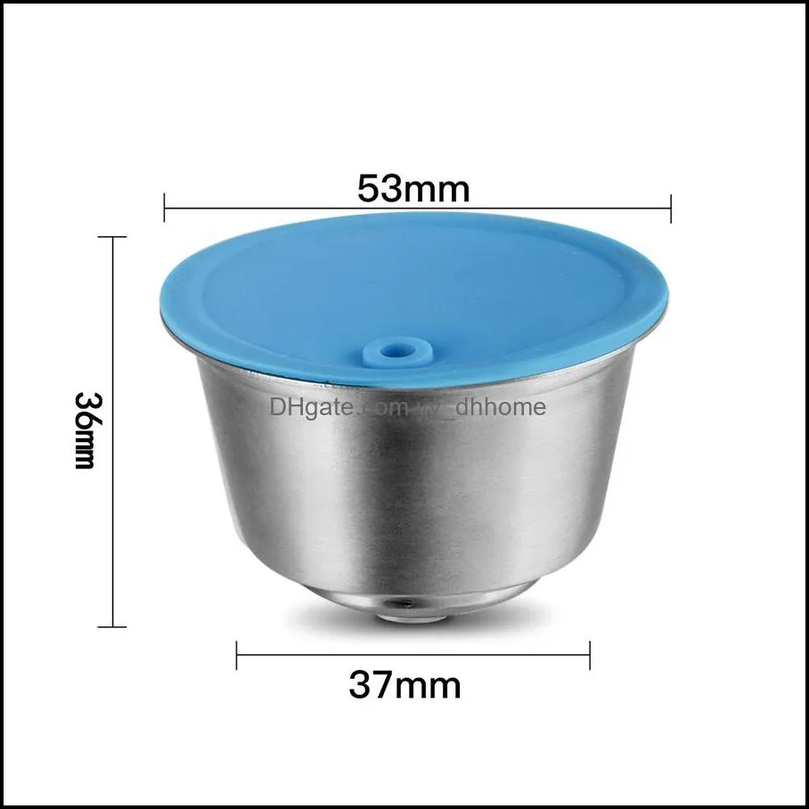 Refillable STAINLESS STEEL Metal Reusable Capsule Silicone Cover Coffee Machine Coffee Spoon with Clip