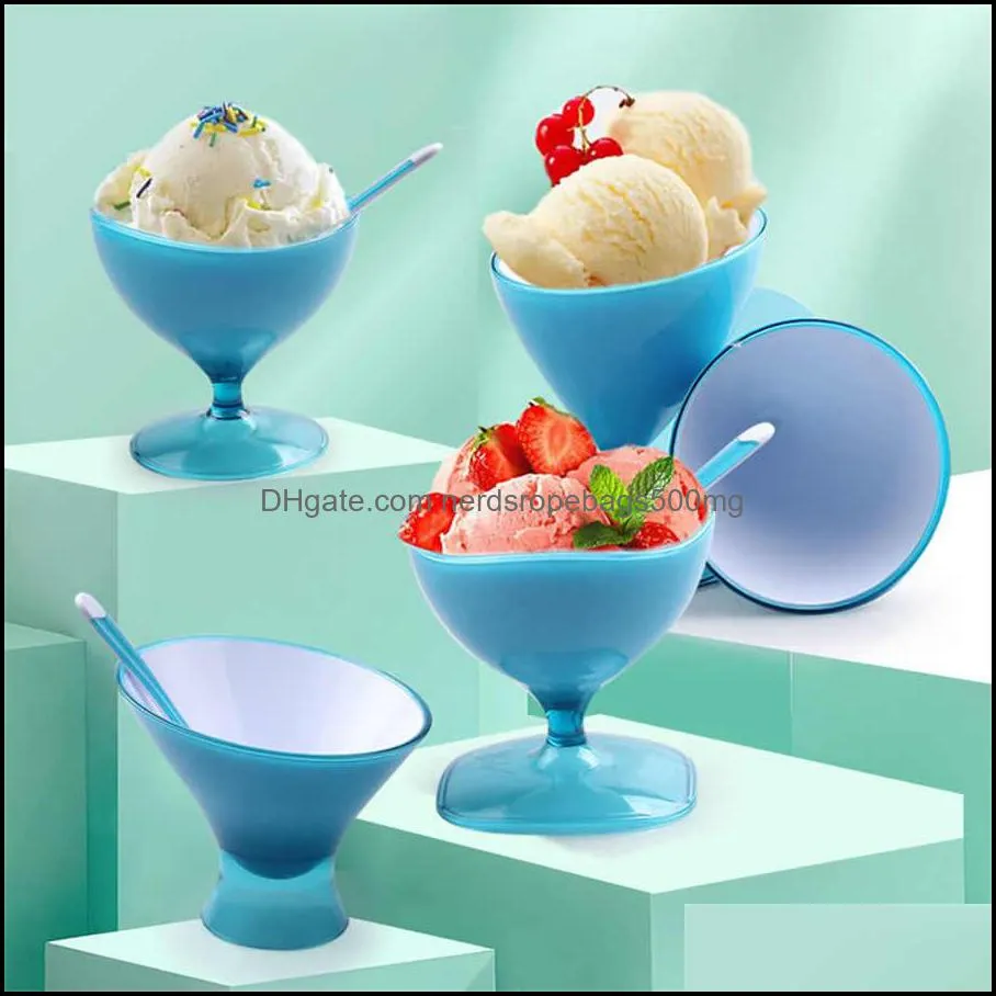 Creative new plastic ice cream cup Fruit yogurt dessert cup afternoon tea ice cream bowl variety