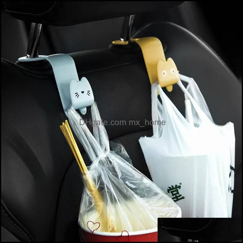 Household Sundries 2PCS Creative Cartoon Car Seat Hanger Hook Car Accessories Holder Mask Space-saving Organizer Stand Bag