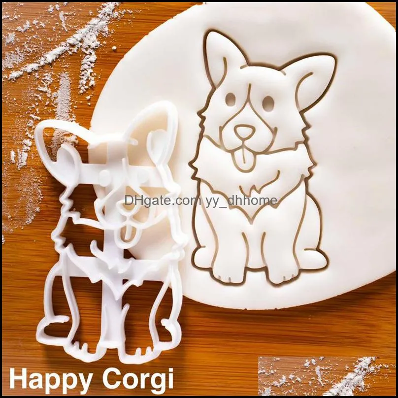 Bakeware 1Pc Cookie Cutters Mold Cute Corgi Dog Shaped Biscuit Baking Tool Christmas Cookie Cutter Vegetables