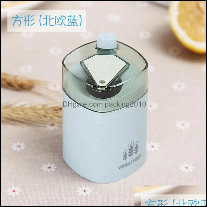 Automatic Toothpick Holder Container Wheat Straw Kitchen Toothpick Bottle Toothpick Box Container Dispenser