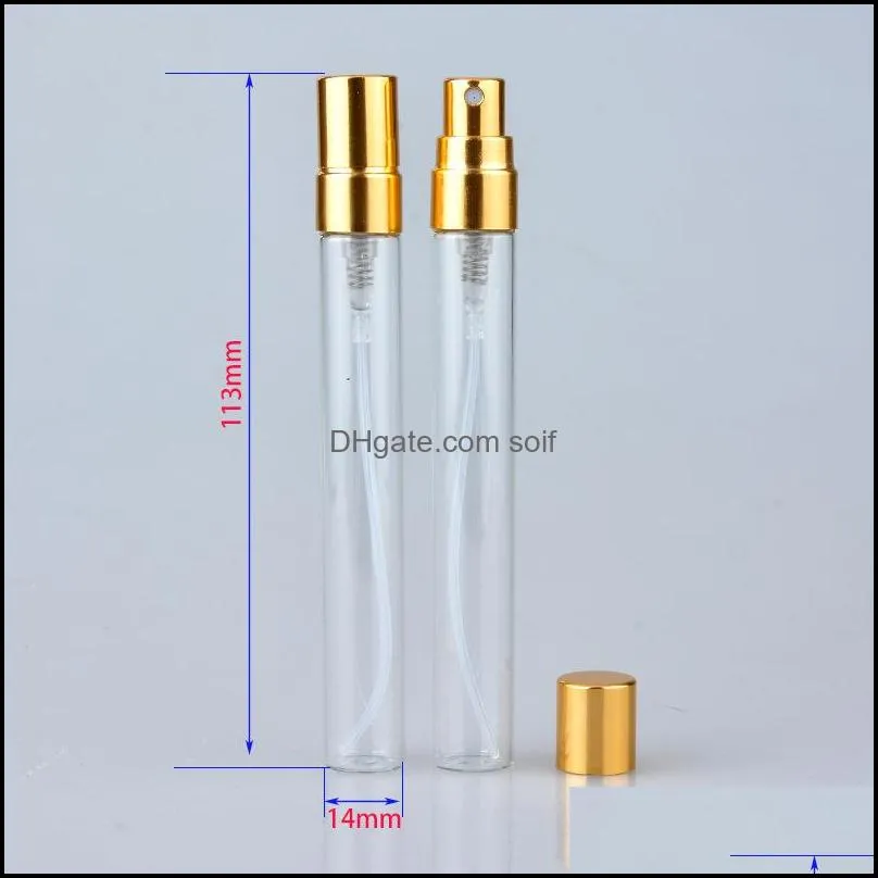  Oils Diffusers 10ML Aluminum Glass Perfume Sprayer Bottles Travel Portable Spray Bottle Empty Refilable Cosmetic Containers Sample Vials 13