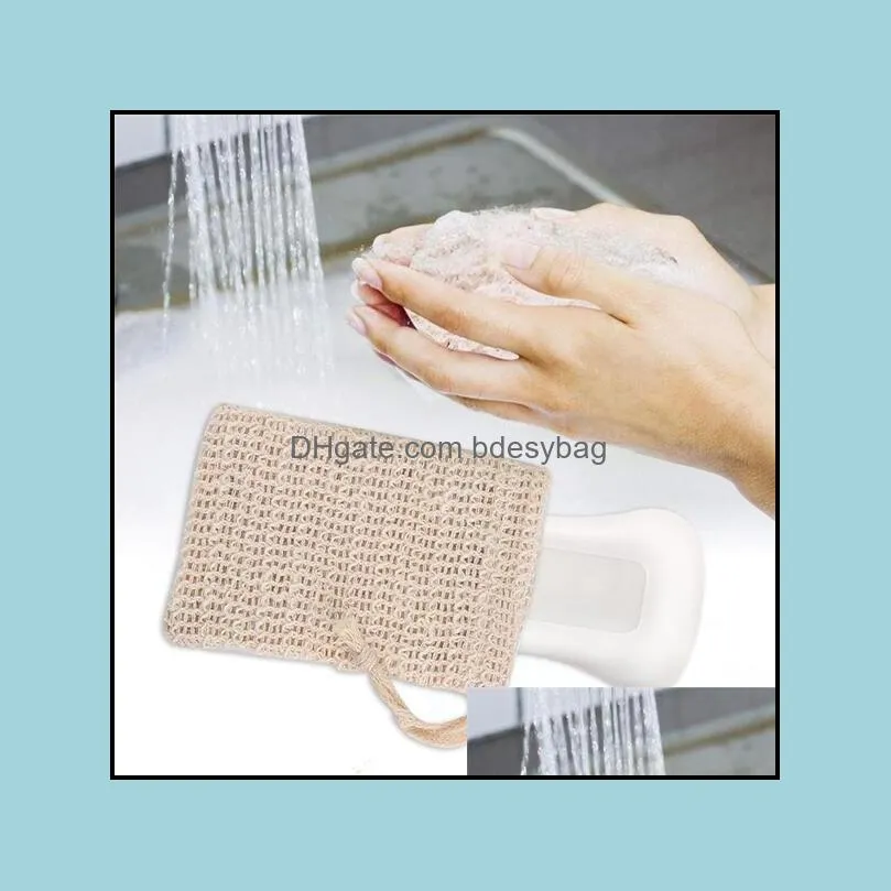 natural exfoliating mesh soap saver scrubbers sisal soaps savers bag pouch holder comfortable for shower bath foaming and drying