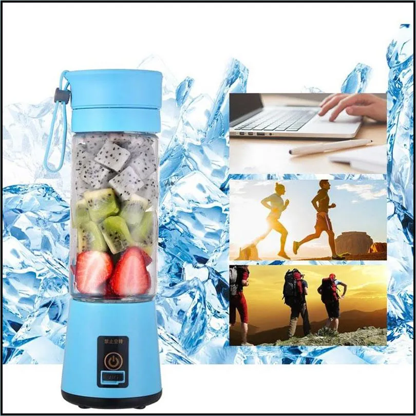 multifunctional portable usb electric juicer for kitchen rechargeable mini 380ml vegetable juice blender