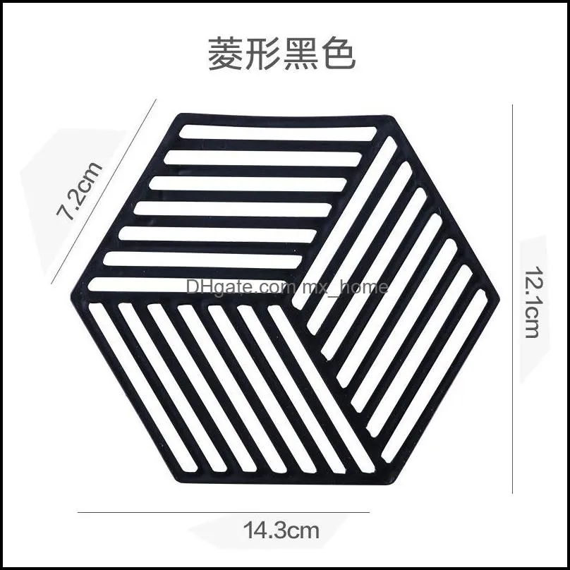 1PC Silicone Tableware Insulation Mat Coaster Cup Hexagon Mats Pad Heat-insulated Bowl Placemat Home Decor Desktop