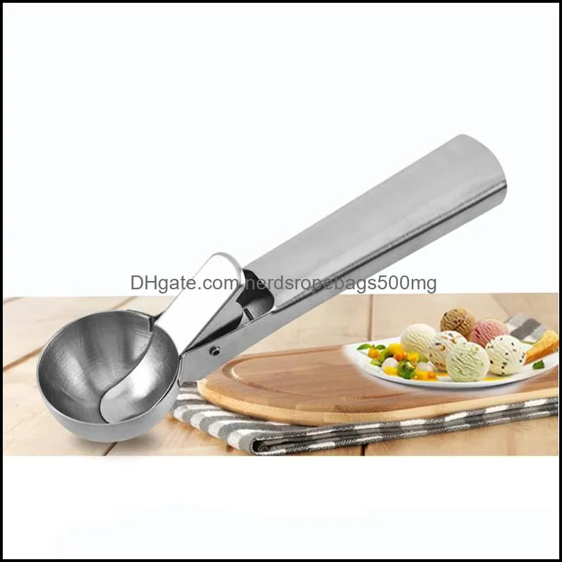 Ice Cream Tools Scoops Stacks Stainless Steel Digger Non-Stick Fruit Ice Ball Maker Watermelon Ice Spoon Tool