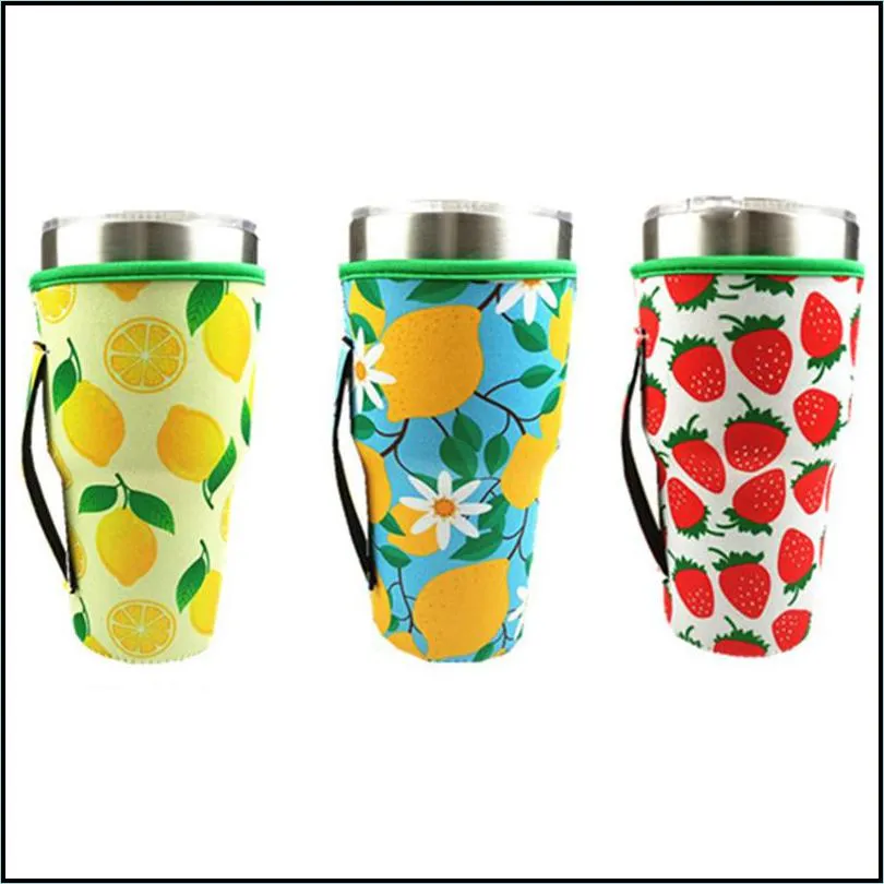 30oz tumbler sleeve 29 styles neoprene cup cover with carrying handle keep cool anti-freeze bag