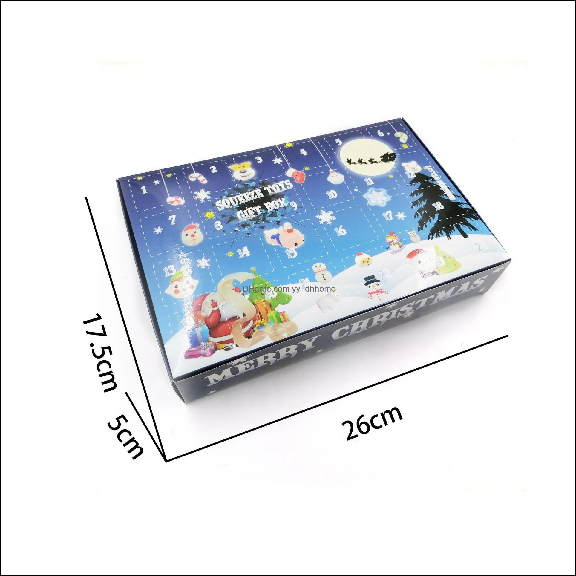 Christmas countdown calendar pinch music blind box decompression vent toy cartoon cute dumpling gift box set