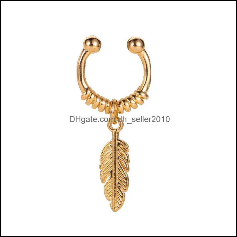 1pc Fashion Gold Leaf Ear Cuff Earring For Women Without Piercing Vintage Crystal Girls Clip Earrings Jewerly Gifts 151 D3