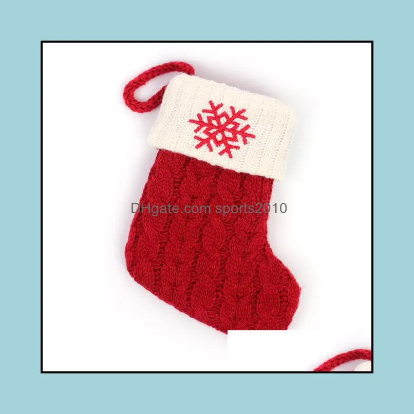 Merry Christmas Socks Red Snowflake Alphabet Letters Christmas Stocking Tree Pendant Decorations for Home Xmas Gift