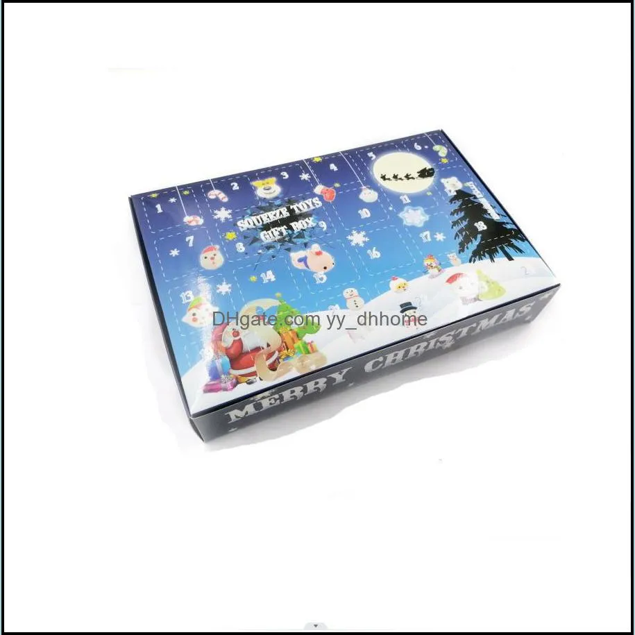 Christmas countdown calendar pinch music blind box decompression vent toy cartoon cute dumpling gift box set