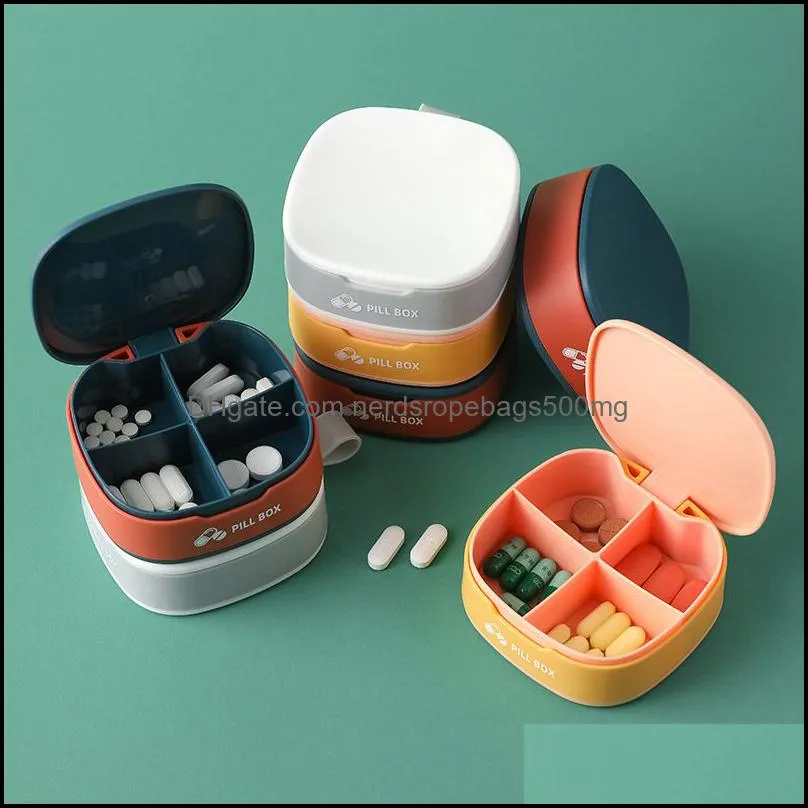 see pic Household Sundries Travel Small Pill Box Portable Sealed Silicone Mini Dispensing Medicine Storage Box
