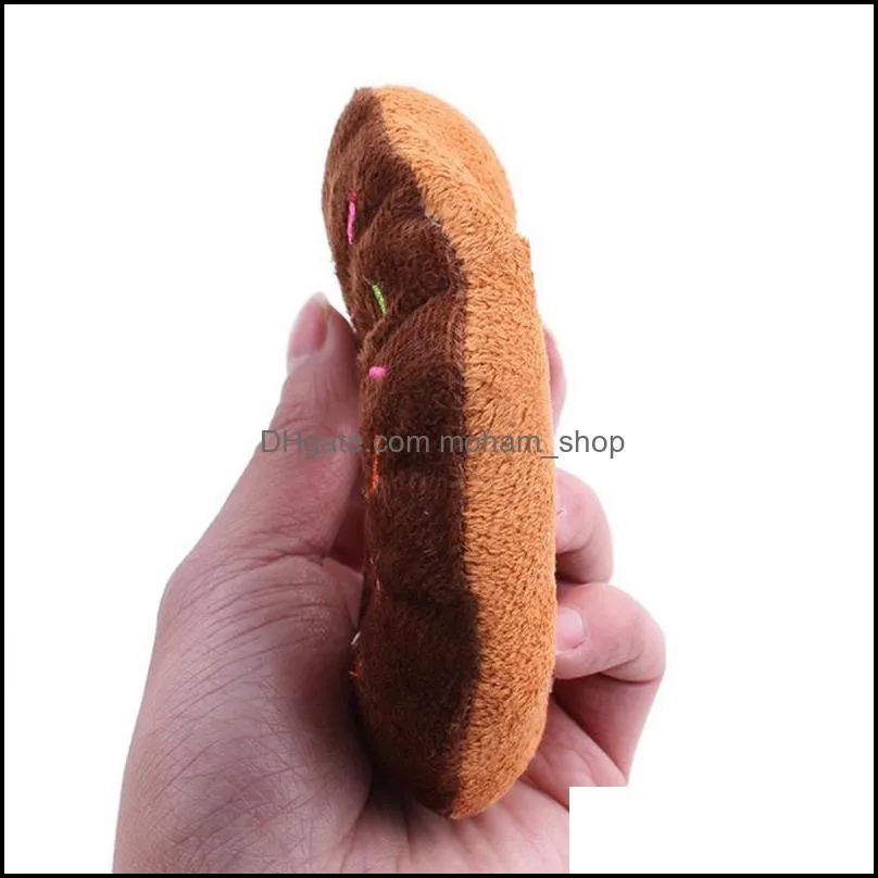 Soft Dog Donuts Plush Pet Dog Toys For Dogs Chew Toy Cute Puppy Squeaker Sound Toys Funny Small Medium Interactive