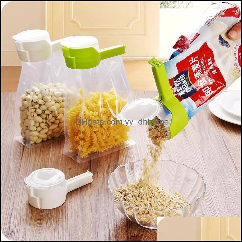 Cooking Tools Food Storage Bag Sealing Clips Plastic Cap Sealer Clip With Pour Spouts Snack Candy Storage  Clamp Kitchen