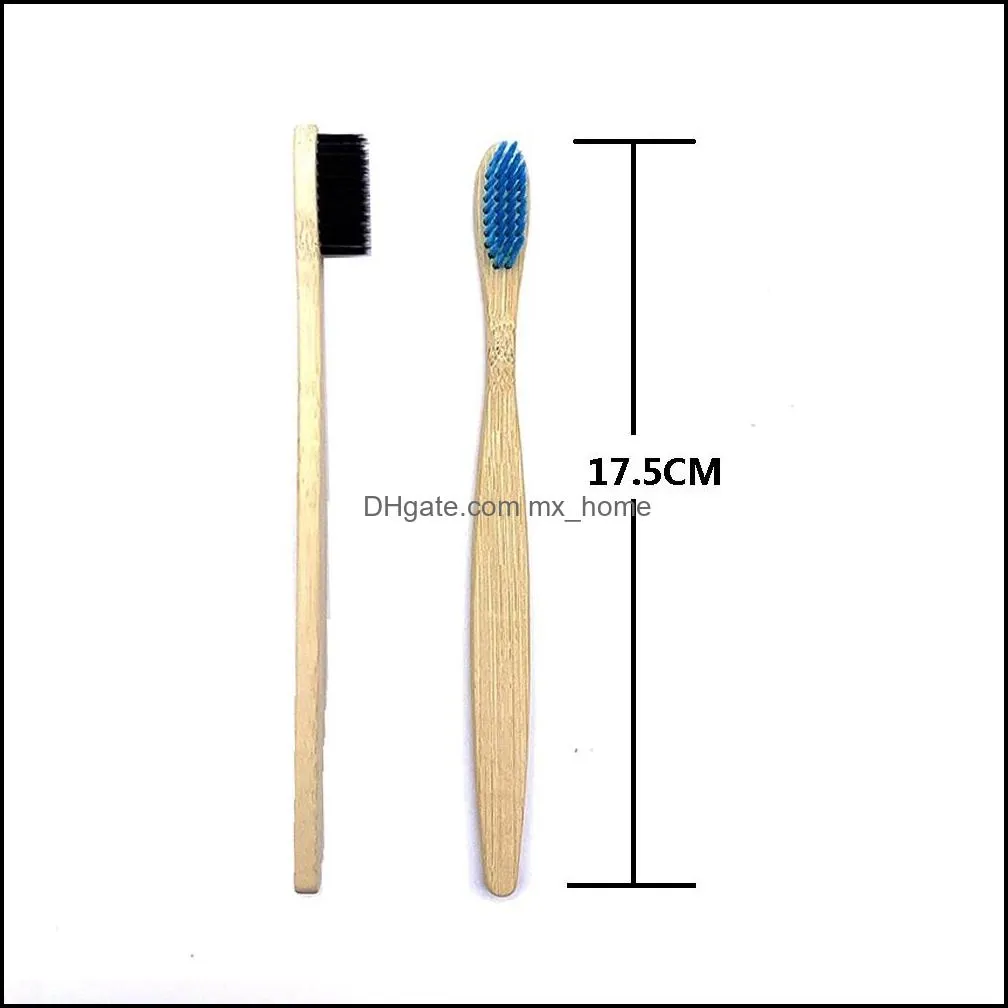 adult pointed tail flat bamboo charcoal soft bristle grinding pointed silk multi-set bamboo wooden hotel guesthouse toothbrush