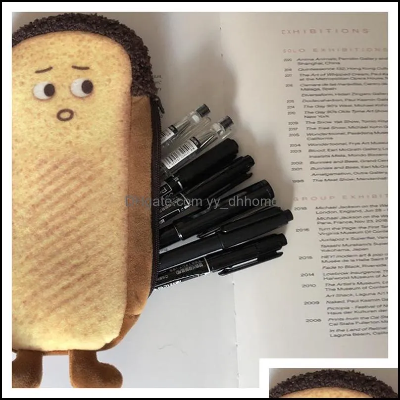 Emotional bread pen bag cute cartoon toast Japanese funny creative student stationery gift unisex