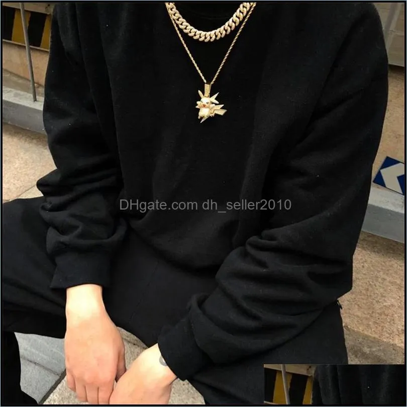 20 24 28inch factory Micro pave cz cuban link chain  long chain luxury boy men jewelry hip hop necklace