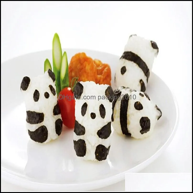 Sushi Tools Rice Ball Molds Punch Sushi Onigiri Mould DIY Maker Bazooka Bento Accessories 3D Panda Form Sushi Set