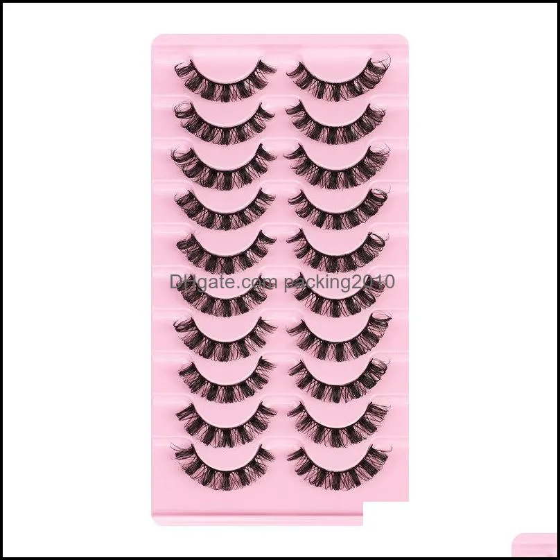 DD curling Russian curling false eyelashes 10 pairs of large European and American thick