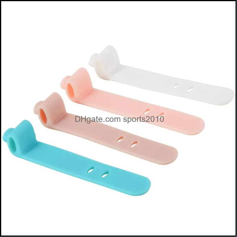 4 Pieces Silicone strap Anti-lost Earphone Storage Soft Tape Data Cable Strapping Organizer Cable Winder