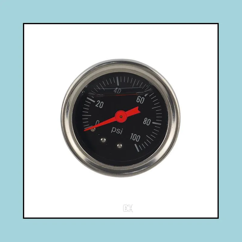 pqy racing - fuel pressure gauge liquid 0-100 psi / 0-160psi oil pressure gauge fuel gauge black/white face pqy-og33