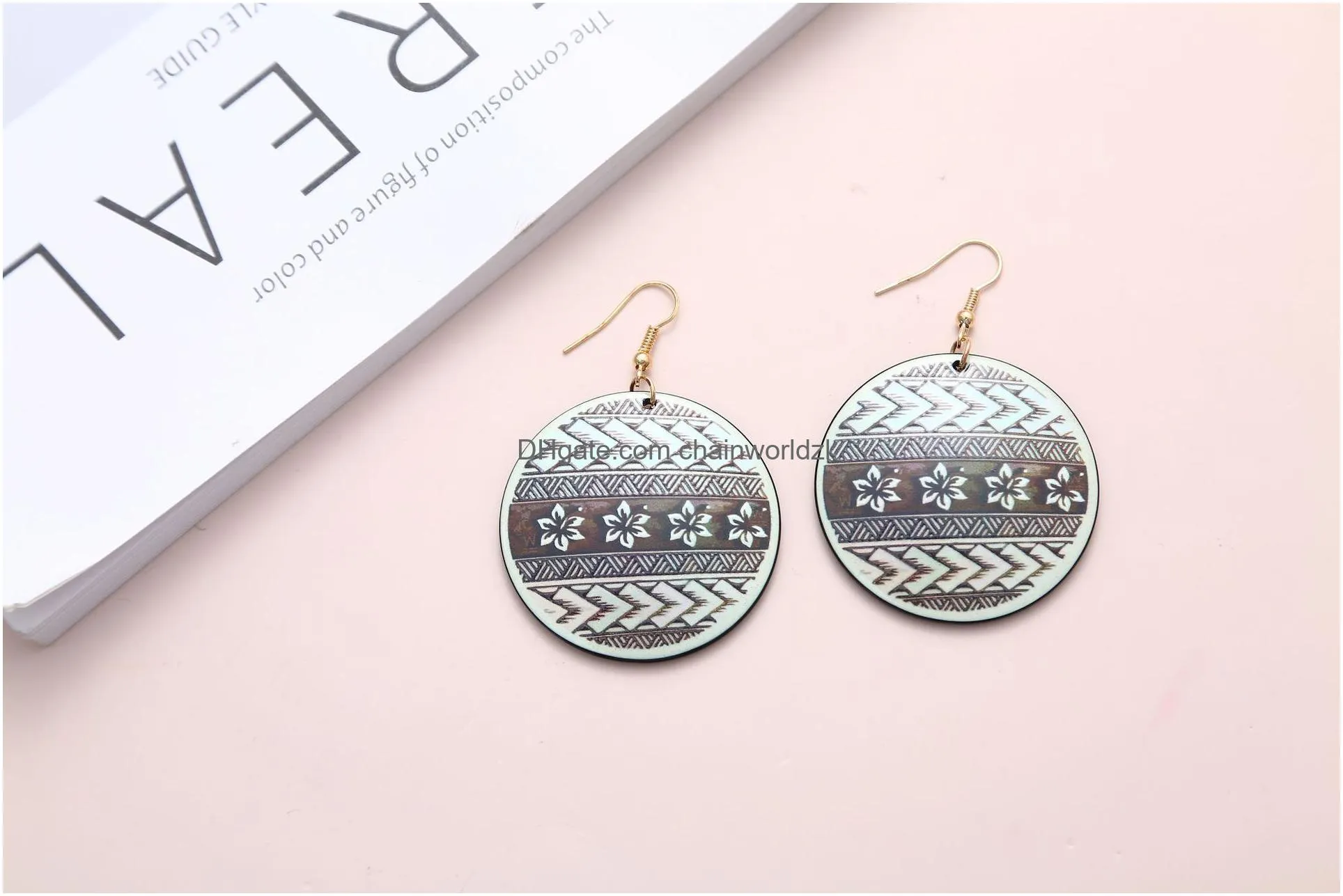 geometric circular colored acrylic earrings light luxury earrings simple temperament female charm personality send friend girl